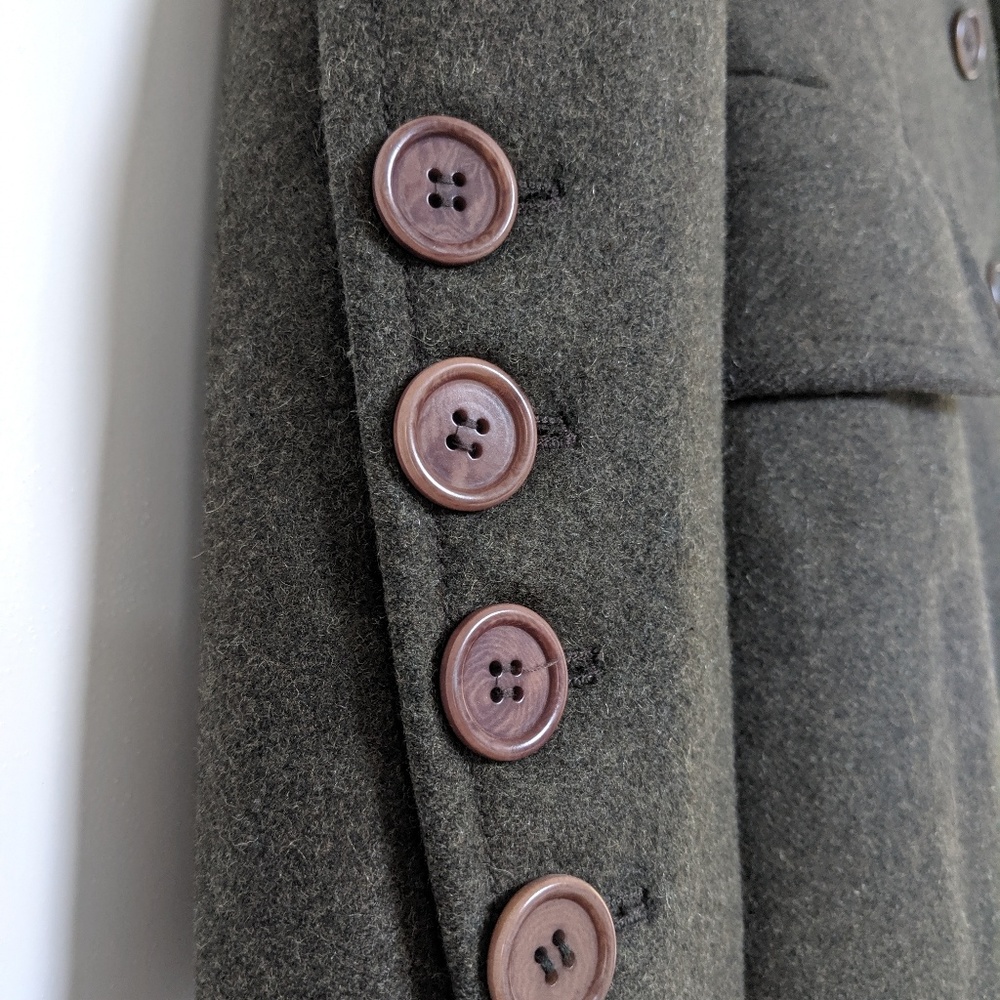 CLUB MONACO long wool coat/army green / XS - Picture 6 of 8
